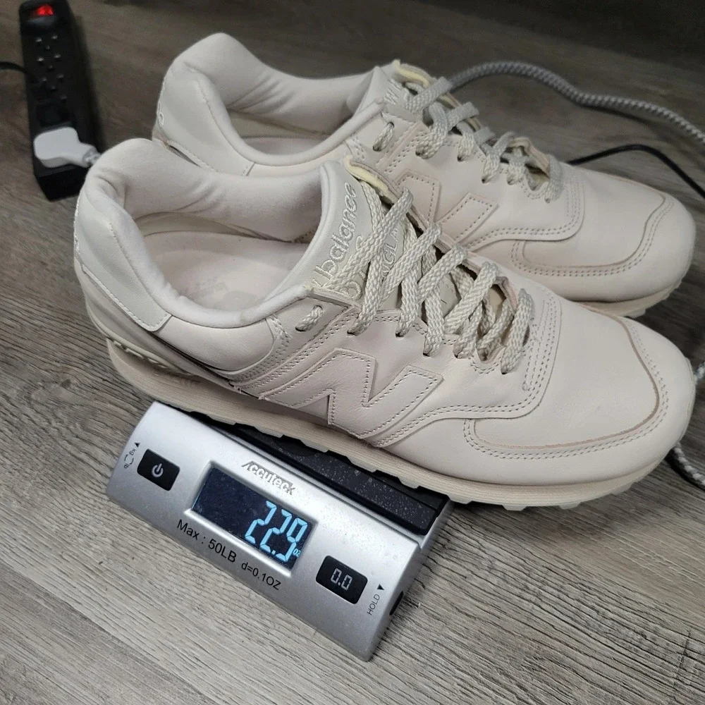 New Balance 576 Made‎ in England Mens 7.5 Off White Leather Sneakers OU576OW